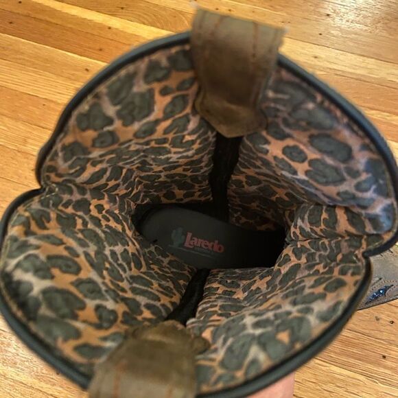 Laredo Western Brown Embroidered Cowboys Boots - Picture 5 of 8